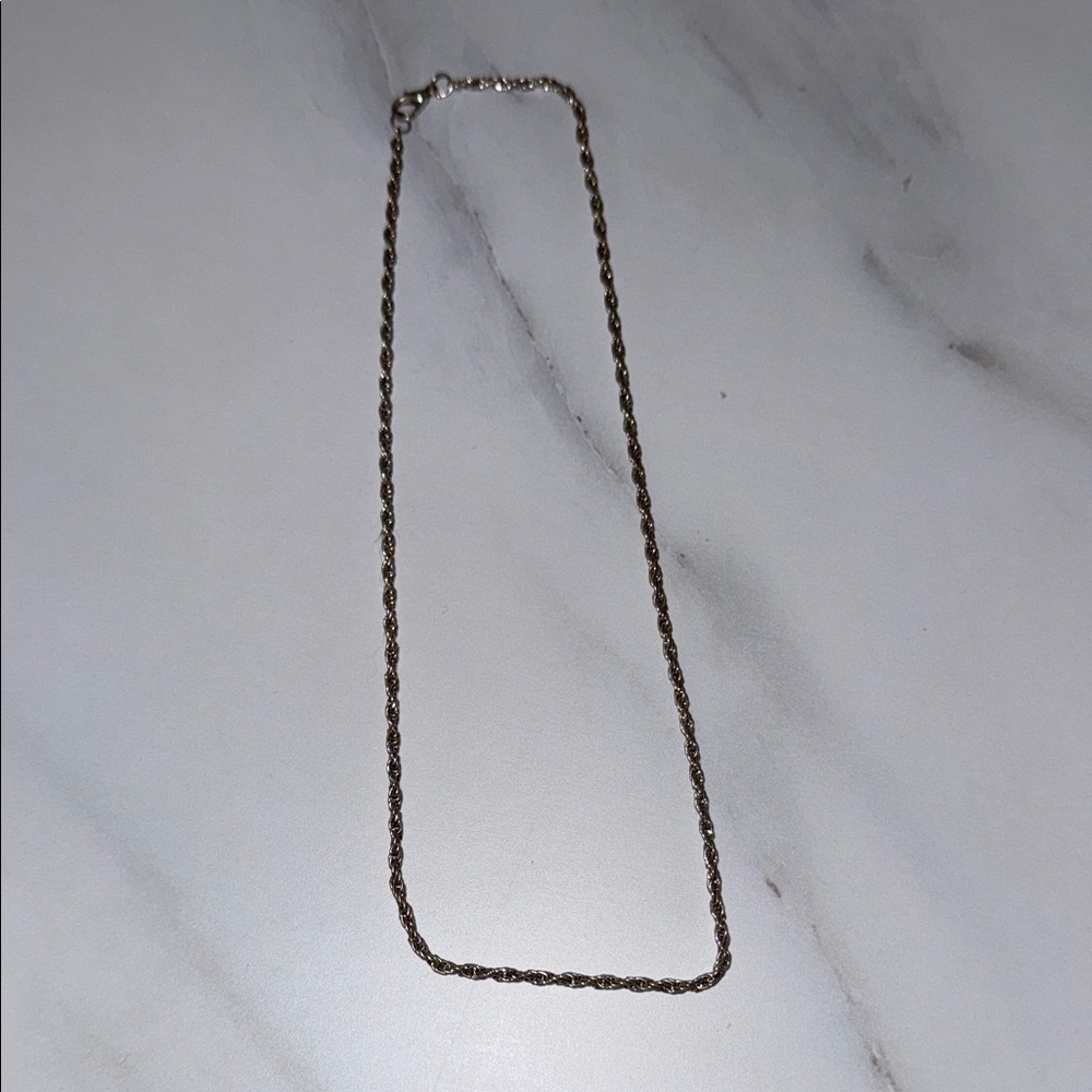 Classic Rope Chain Necklace - silver